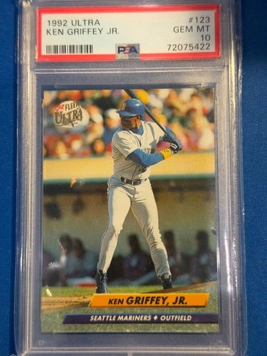 1992 Fleer Ultra Card# 123 Ken Griffey Jr. -  PSA GEM MT 10