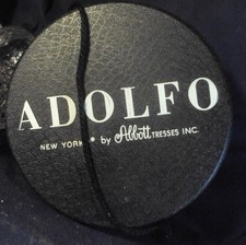 Adolfo Abbott Tresses wig box Black vintage textured plastic box with handle
