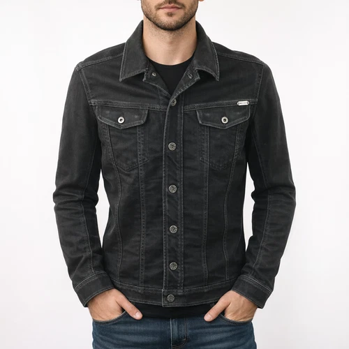 DIESEL MENS DENIM BLACK JACKET JHIMAN size L