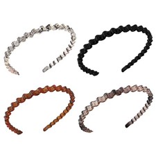 4PCS Wavy Headbands, Plastic Non-Slip Headbands for Women, Flexible Hair Comb...