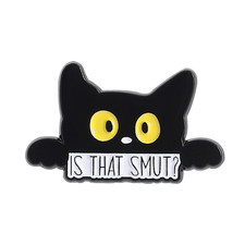 31 Types Cartoon Punk Black Peeping Cat Brooch Enamel Pins Cute Cat Reading