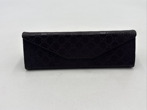 Authentic Gucci Brown GG Monogram Hard Clamshell Empty Sunglasses Case 6.5"