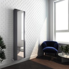 Aluminium Mirrored Radiator Anthracite Double Vertical Designer 470mm x 1700mm
