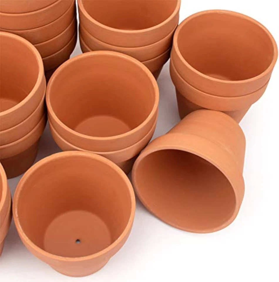 26 Pack 4" Terracotta Clay Pots with Drainage Hole - Image 3 of 4