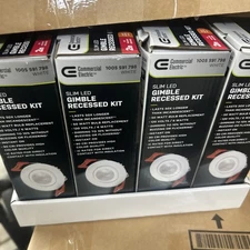 Commercial Electric 91578 4" LED Deep Baffle Canless Recess, PK 4