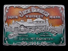 RK09133 NOS VINTAGE 1970s  JACK DANIEL'S WHISKEY  BOOZE ADVERTISEMENT BUCKLE