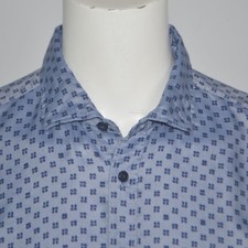 HUGO BOSS Regular Fit 100 Lyocell Blue Long Sleeve Casual Shirt Sz XL