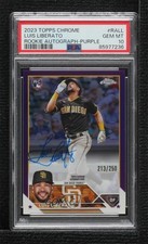 2023 Chrome Rookie Purple Refractor /250 Luis Liberato PSA 10 GEM MT Auto 02u0
