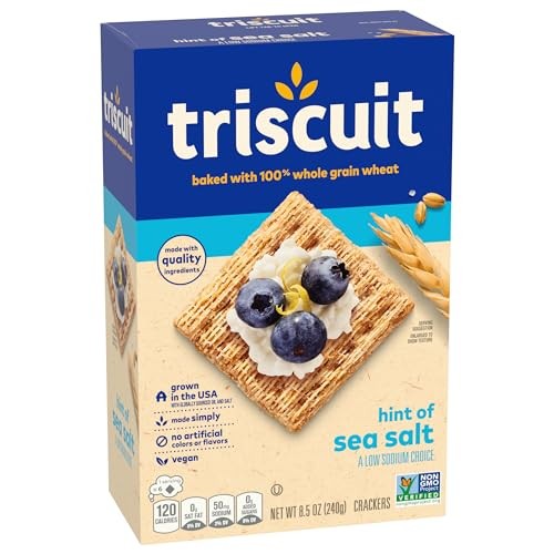 Triscuit Hint of Sea Salt Whole Grain Wheat Crackers 8.5 oz Vegan Snacks