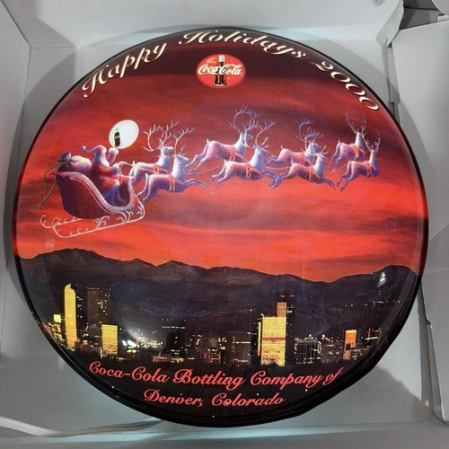 VTG 2000 Coca Cola Bottling Co Denver Happy Holiday Light Sign Man Cave Decor