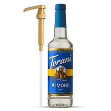 Torani Sugar Free Syrup, Almond, Zero Calorie, Pump Included, 25.4 Fl Oz