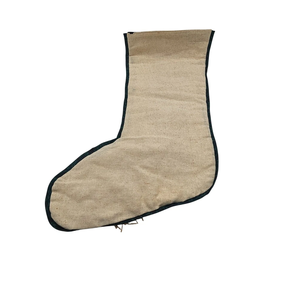 Vintage quilted style Christmas Stocking applique Buttons angel 21" large - Image 3 of 3