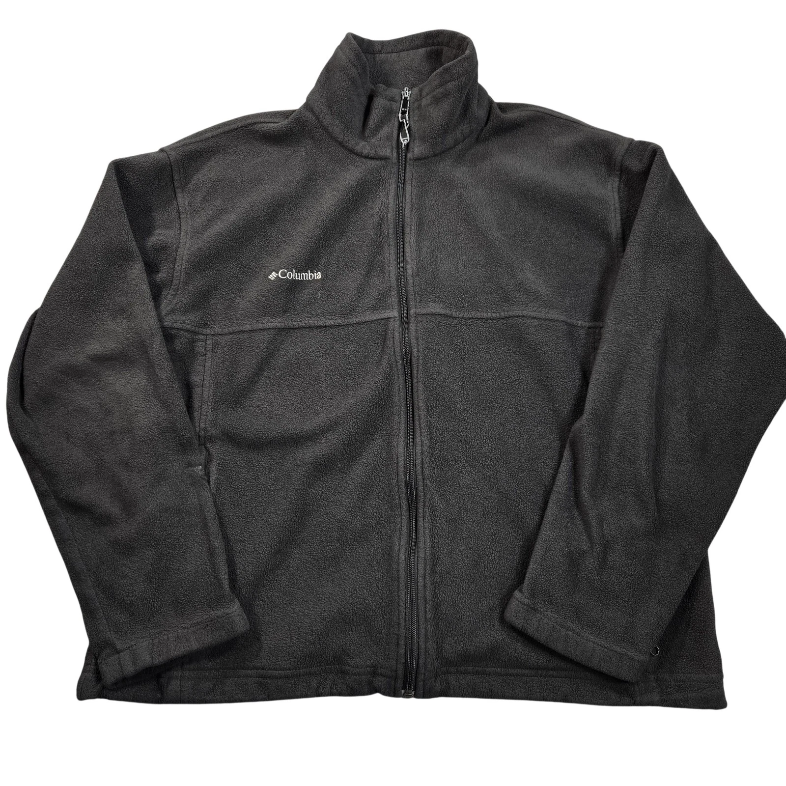 Columbia Jacket Mens XL Gray Fleece Full Zip Outdoor Hiking Casual Warm Layer