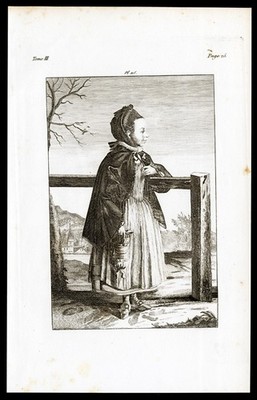 Antiker Druck-PHYSIOGNOMIE-ENGSTIRNIGE HAUSHÄLTERIN-HALTUNG-Lavater-1835