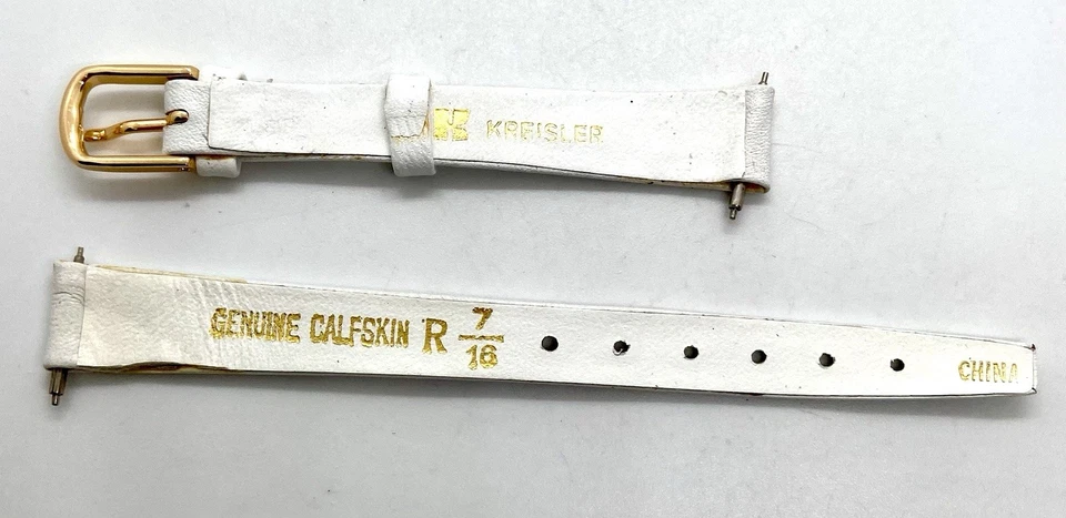 NUEVA correa de reloj KREISLER cuero blanco piel de becerro real 11 mm asas barras de resorte incl. Foto 3 de 4