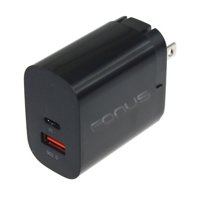 FAST HOME CHARGER 36W 2-PORT USB TYPE-C PORT TRAVEL WALL POWER for TABLETS