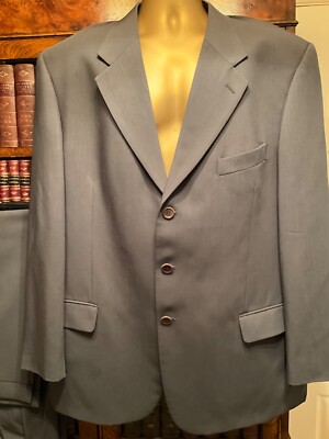 Vintage 80er Jahre dunkelgrün Louis Feraud feine Wolle Jacke Blazer - 46'' UK - 56 EU