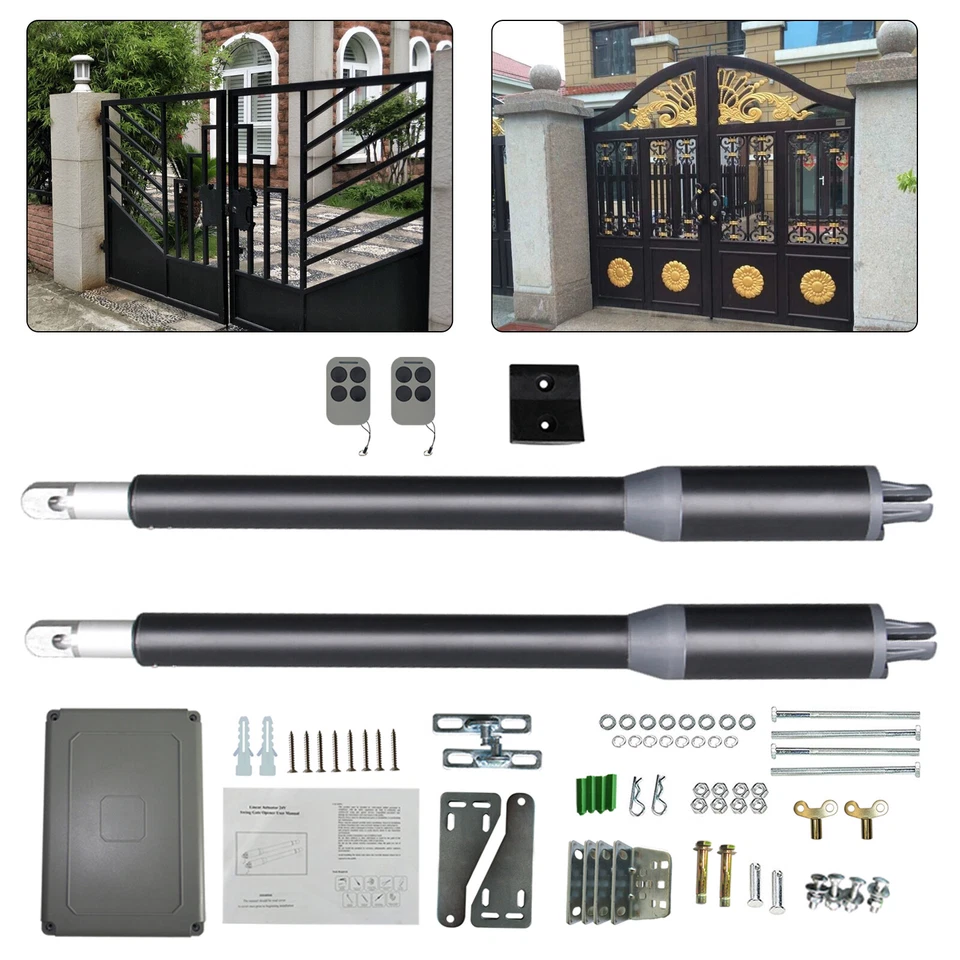 New Automatic Arm Dual Swing Gate Opener Heavy Duty Kit Electric Remote Control - Image 3 of 4