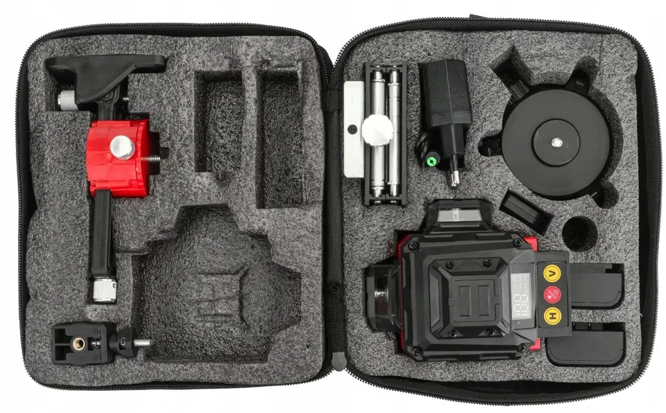 NIVEAU LASER CROIX LASER 4D 360 VERT, cross line laser 40 m RED TECHNIC - Imagen 2 de 4