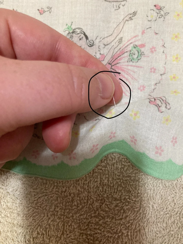 Bailarinas Pastel Rosa Flor Borde Borde Verde Borde Pañuelo Como Está Foto 3 de 4