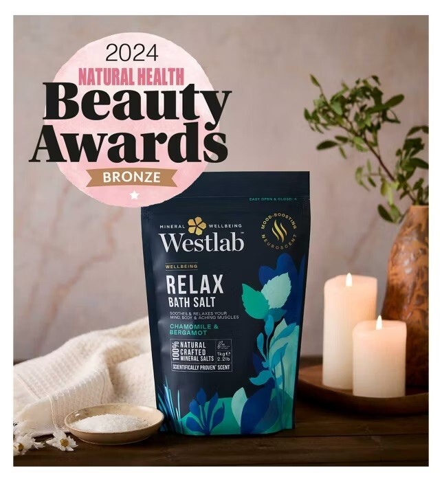 Westlab 💙 Mineral Wellbeing Relax Bath Salt 1Kg 100% Natural Chamomile Bergamot - Image 3