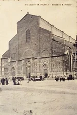 Cartolina - Un Saluti da Bologna - Basilica di S. Petronio - 1910 ca.