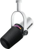 Shure MV7+ XLR/USB-C Dynamic Podcasting Microphone (White)
