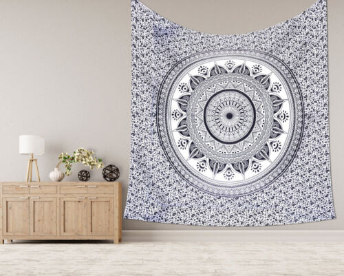 Indian Hippie Mandala Boho Tapestry Psychedelic Cotton Wall Hanging Dorm Decor - Picture 1 of 2