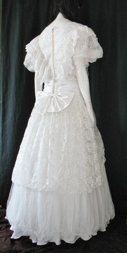 Brautkleid Rüschen Spitze Krinoline Kleid Victorian Nostalgie Vintage 70-80er - Bild 5 von 24