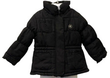 London Fog Girls Puffer Jacket Coat Size 2T Black Full Zip No Hoodie