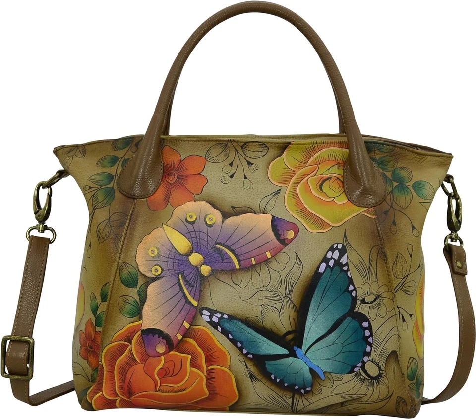 Bolso holgado Anna By Anuschka pintado a mano con correa para el hombro