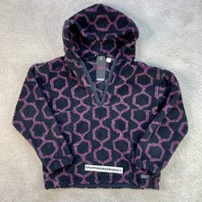  M LEVIS COZY HALF ZIP HOODIE Sherpa Pullover Jacket Sweater Keiko Caviar Black