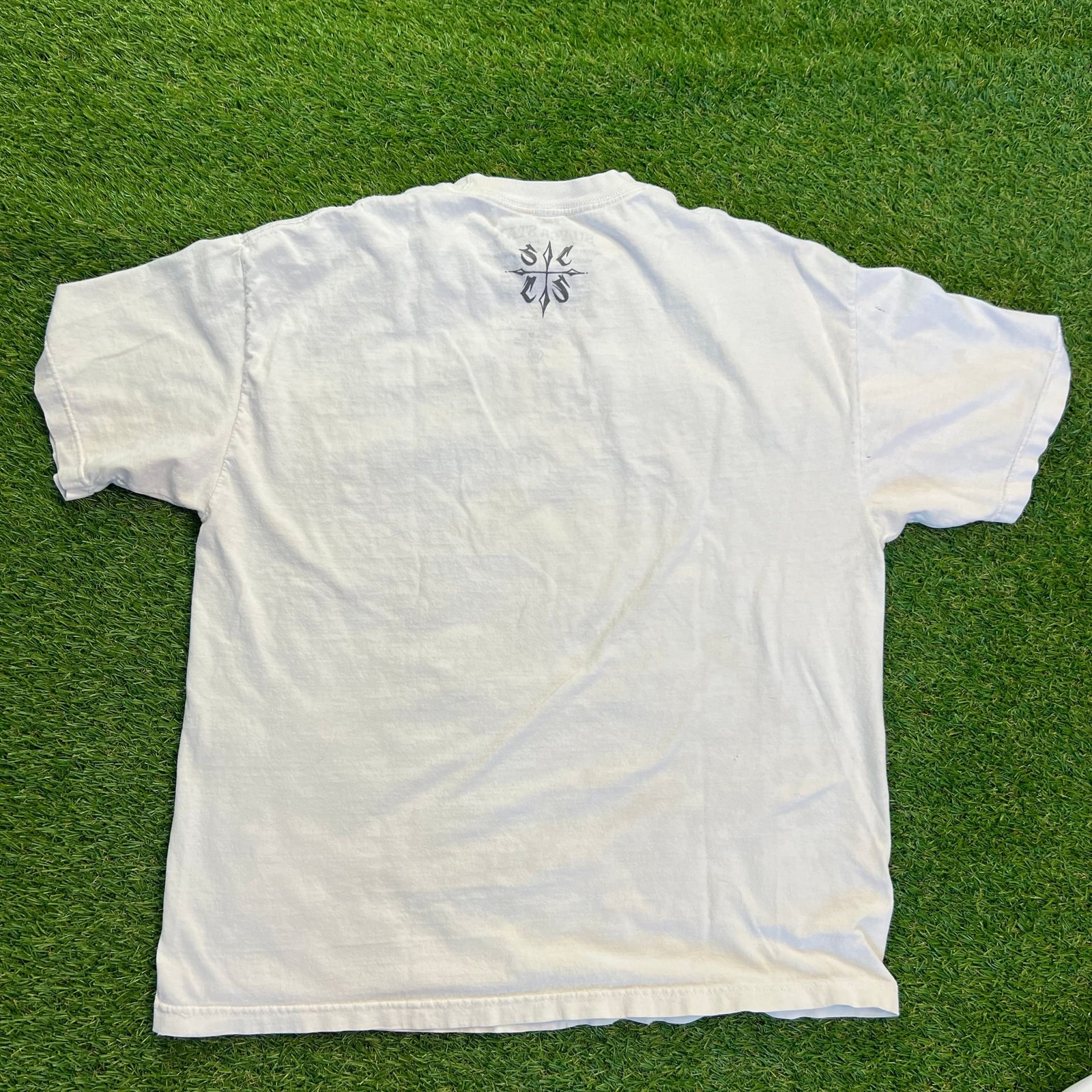 ALTRA Y2K T Shirt Uomo Silver Star Bianca Grafica Teschio Ala X LARGE MADE IN USA