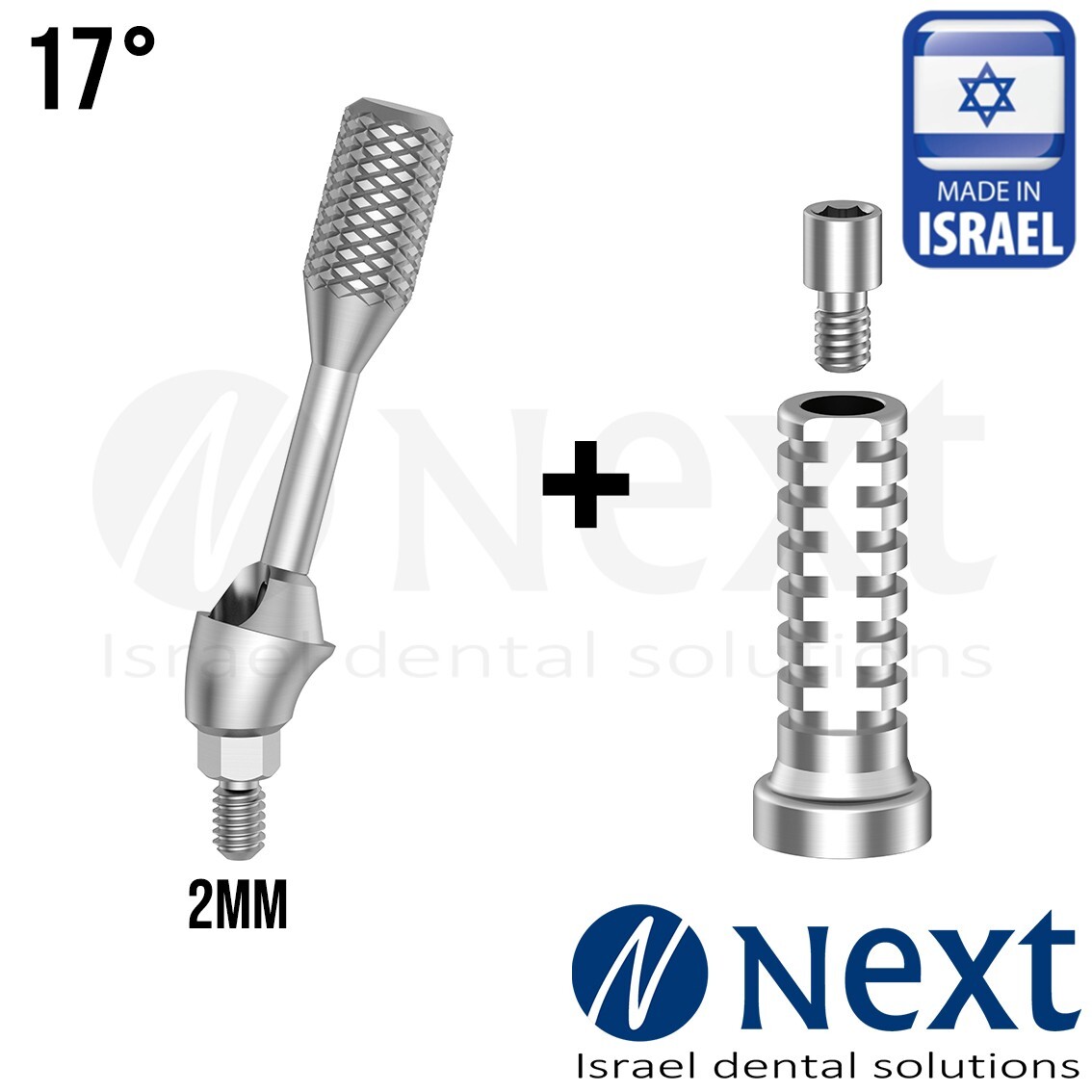 Multi Unit angulated 17 deg 2 mm attachment titanium sleeve 1.4mm