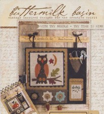 Wool Cotton Embroidery Pattern Penny Rugs August Harvest Owl Bird PRIMITIVE
