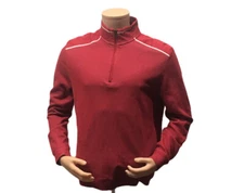 Bugatchi Uomo 1/4 Zip Red Pullover Sweater Size Large