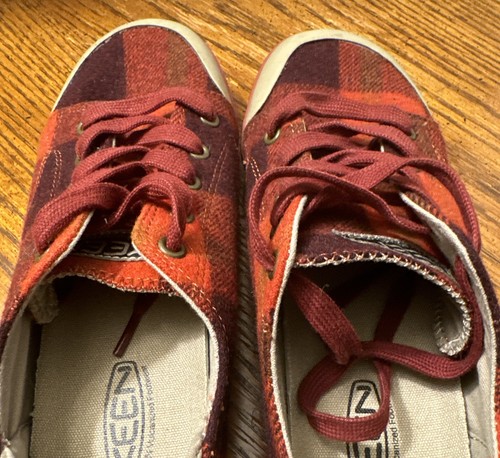 Keen Maroon Plaid Elsa III Wool Vulcanized Sneaker Woman Shoes Size 8 - Picture 13 of 13