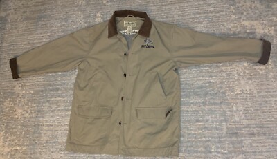 VTG LL Bean Jacket Mens XL Beige   Coat Barn Corduroy Collar Twill Dixie Chopper