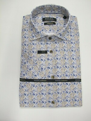 DIGEL Hemd, Slim Fit, Kurzarm,Gr.40  Weißgrundig, gemustert, UVP 69,99  