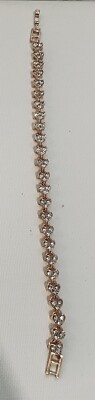 NEU Roségold Ton Multi Herz Illusion Armbandverschluss weiße Steine funkelnd  