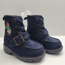 Polo Ralph Lauren Toddler Boys Ranger High ll Bear Boots Navy New Authentic Sz 4