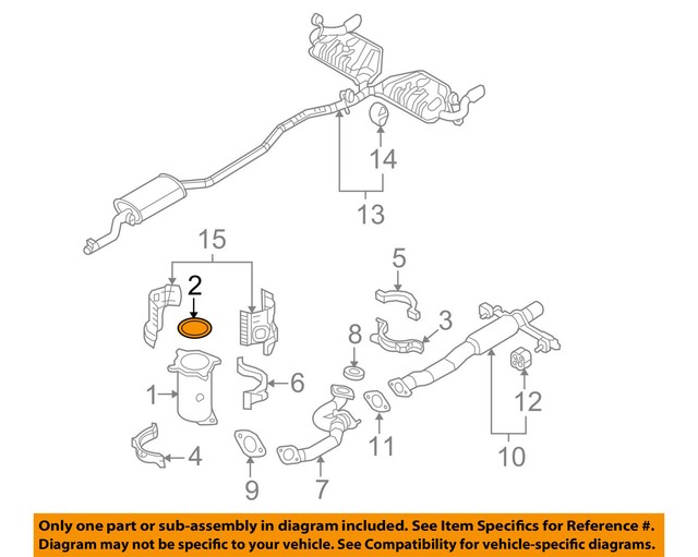 FORD OEM Exhaust SystemCatalytic Converter Seal 7T4Z5F263AA eBay