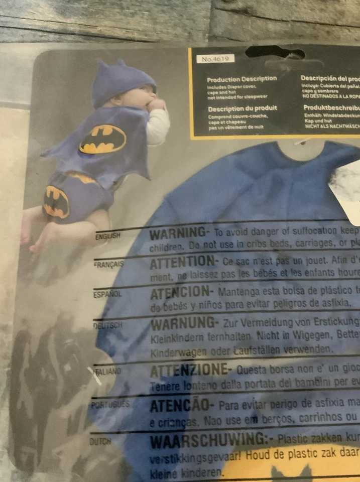 ⚡️Juego de Funda de Pañal Batman Superhéroe Disfraz Infantil 0-3 Meses Foto 2 de 3