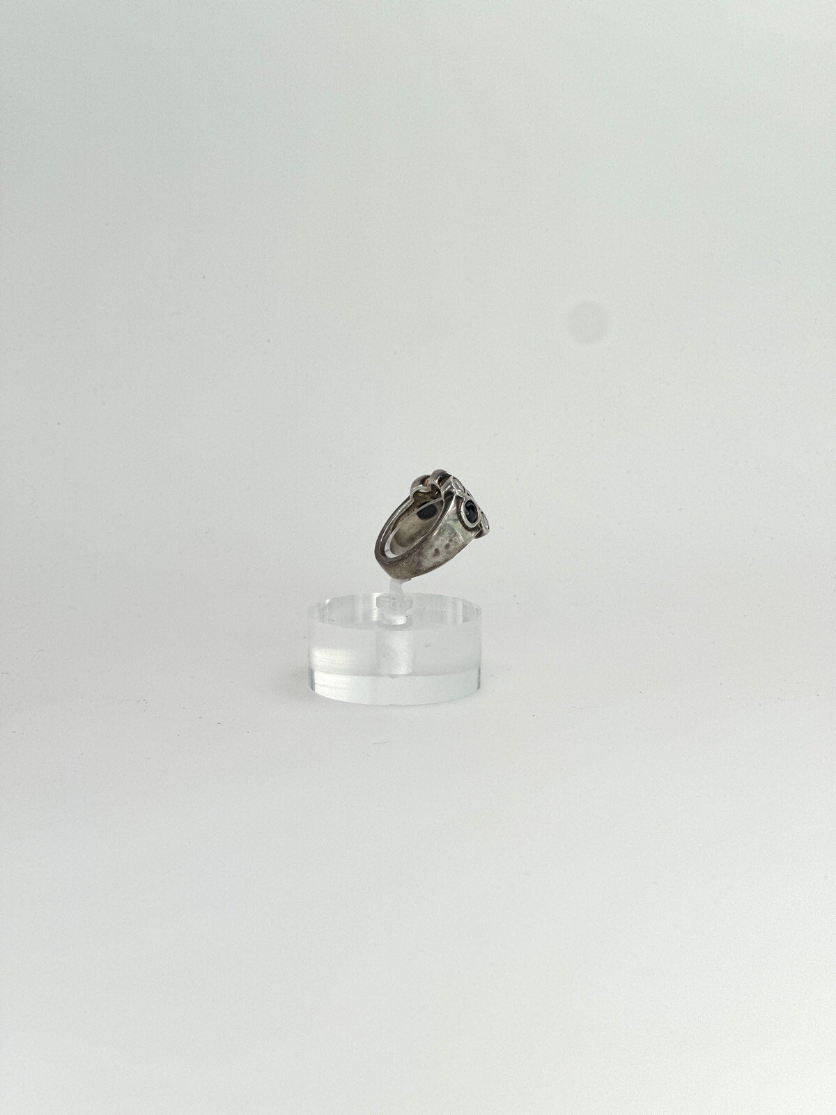 Ring silver 925 sterling solid noble gem modern d… - image 3