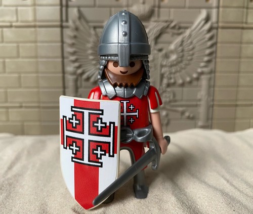 2 Playmobil Crociato Bianco E Giallo - Edizione Tedesca Rara Gerusalemme