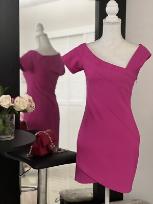 Cinq à Sept  Pink Sheath Asymmetrical Dress Career Size 4