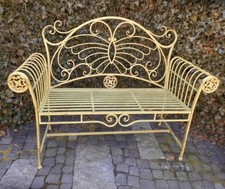 BANC DE JARDIN COTTAGE ANCIEN NOSTALGIE STYLE CAMPAGNARD MOBILIER DE JARDIN M...