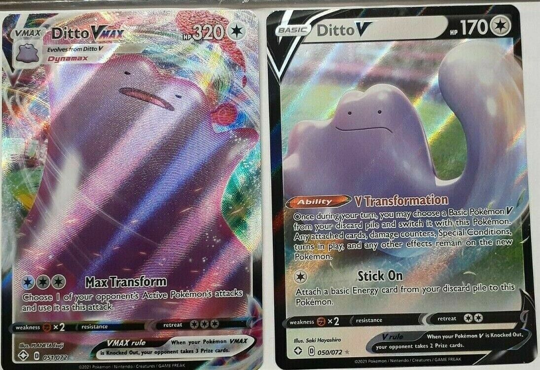 Ditto Vmax & V - Shining Fates - Lote de cartas ultra raro - 050/072 e  051/072 : : Brinquedos e Jogos