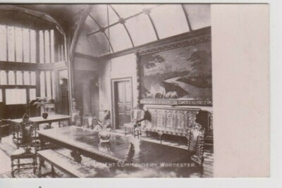 WORCESTER - THE COMMANDERY SPEISESAAL INNEN S/W POSTKARTE  