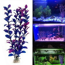 CNZ Kunststoff-Aquarienpflanze – Mit Keramiksockel, 36,8 Cm Hoch, Violett-blau, Für 20–60 Gallonen